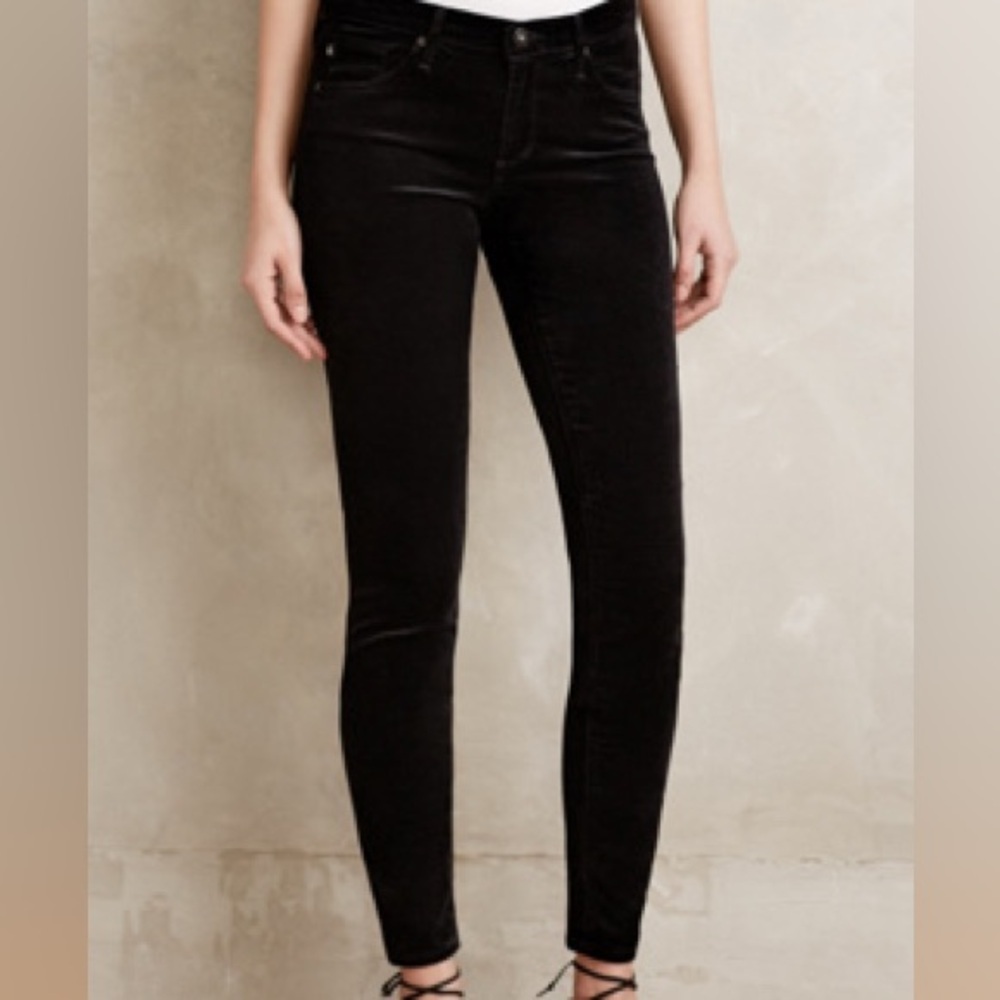 AG Jeans Super Skinny Velvet The Legging Jeans in Super Black